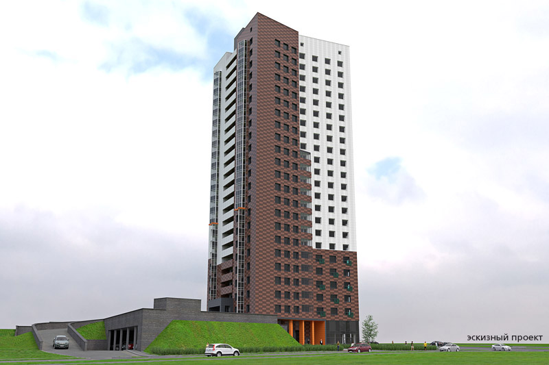Эскизный проект 25-этажной высотки на пересечении улиц Ровио и Фролова в Петрозаводске