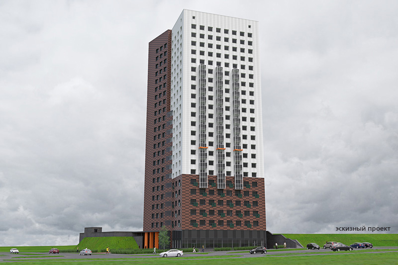 Эскизный проект 25-этажной высотки на пересечении улиц Ровио и Фролова в Петрозаводске